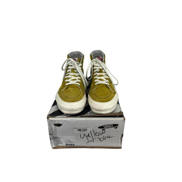 Vans Vault OG Sk8-Hi LX Green Sulphur Canvas Suede Sneaker - Picture 9 of 10